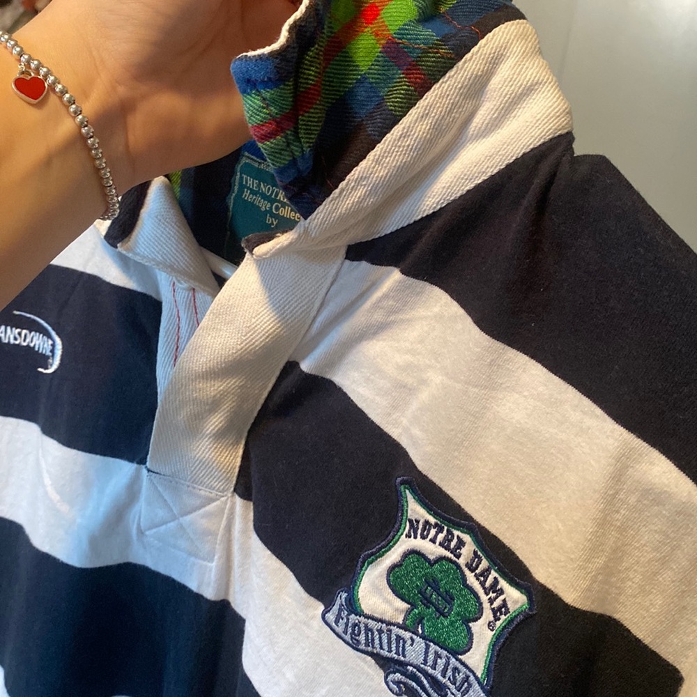 Long Sleeve Navy Striped Notre Dame Shirt